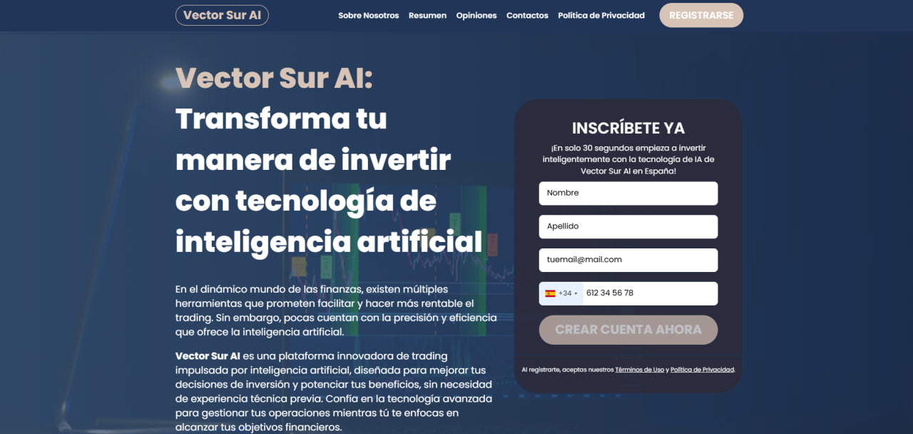 Vector Sur AI plataforma de trading en España